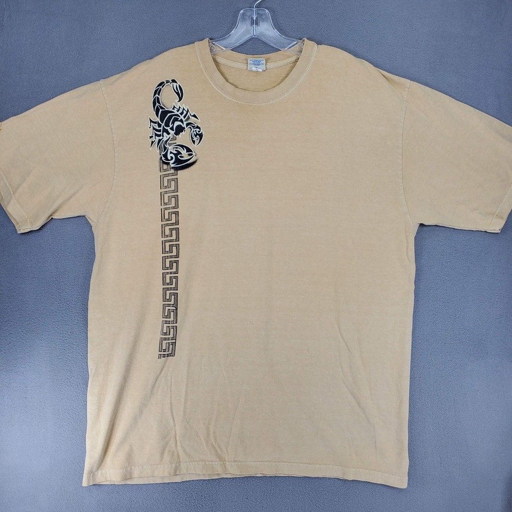 Crazy Shirts T-Shirt Mens XL Tan Beer Dyed Scorpion Tribal Graphic Tee